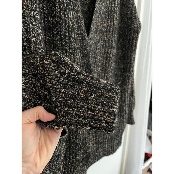 Isabel Marant Etoile Oversized Wool Blend Speckled Black V Neck Cardigan 38/ M - Picture 4 of 8